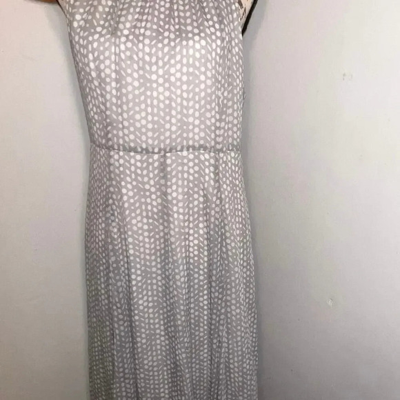 Tommy Hilfiger,10, grey white polkadot high neck sheer chiffon lined maxi dress - Picture 4 of 10